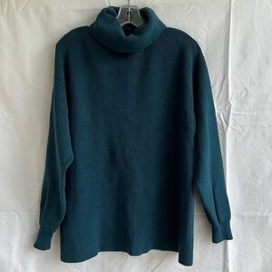 Free People Jade Softly Structured Sweater Tunic green ballon sleeves, size US S